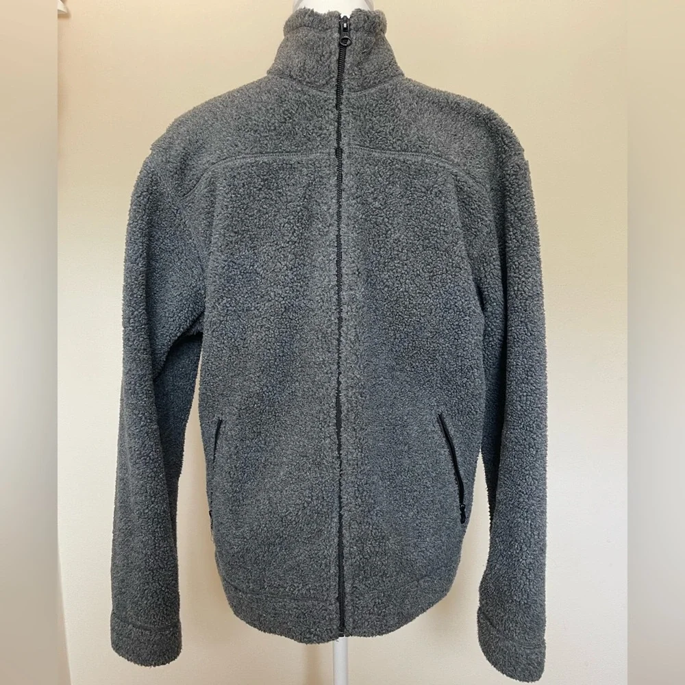 VTG Y2K GAP Men’s Charcoal Gray Deep Pile Fleece Jacket, Size S
